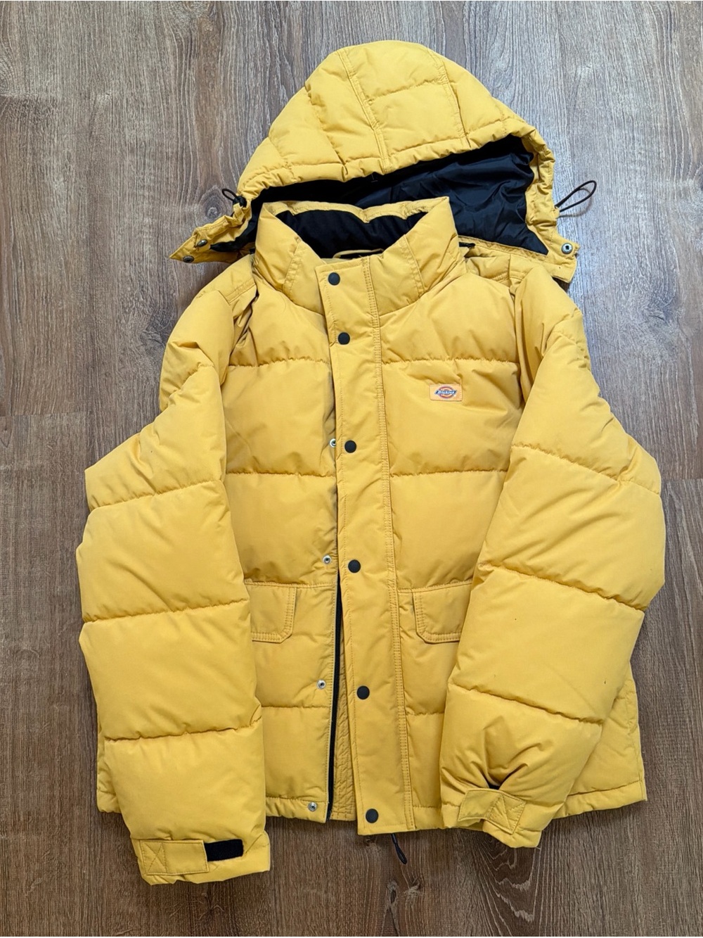 Dickies Yellow Puffer glacier view Jacket with detachable Hood